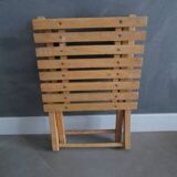 Tabouret pliant ancien en bois de pêcheur ou peintre