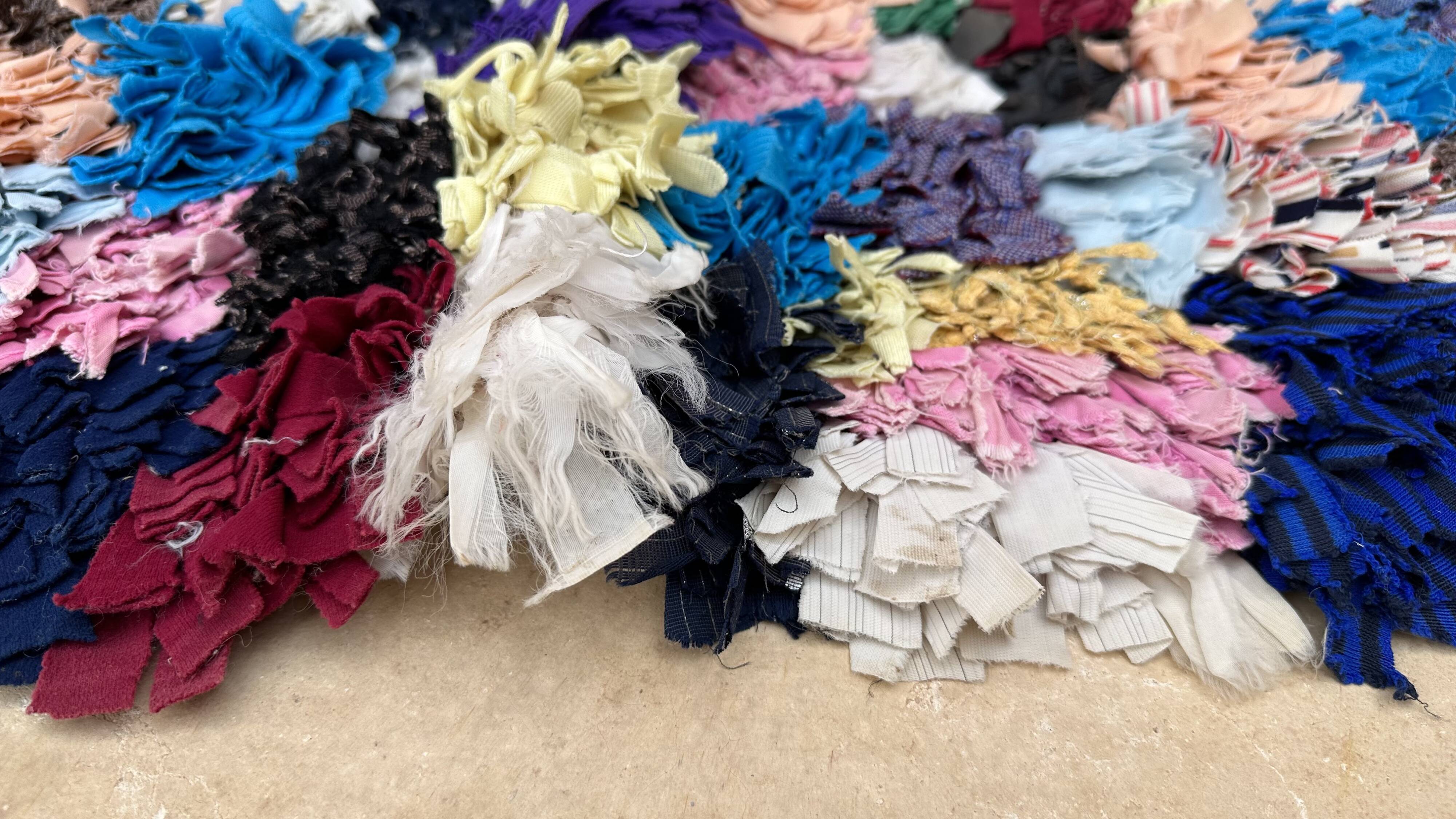 Colorful Boucherouite Berber rug - 63 x 162 cm