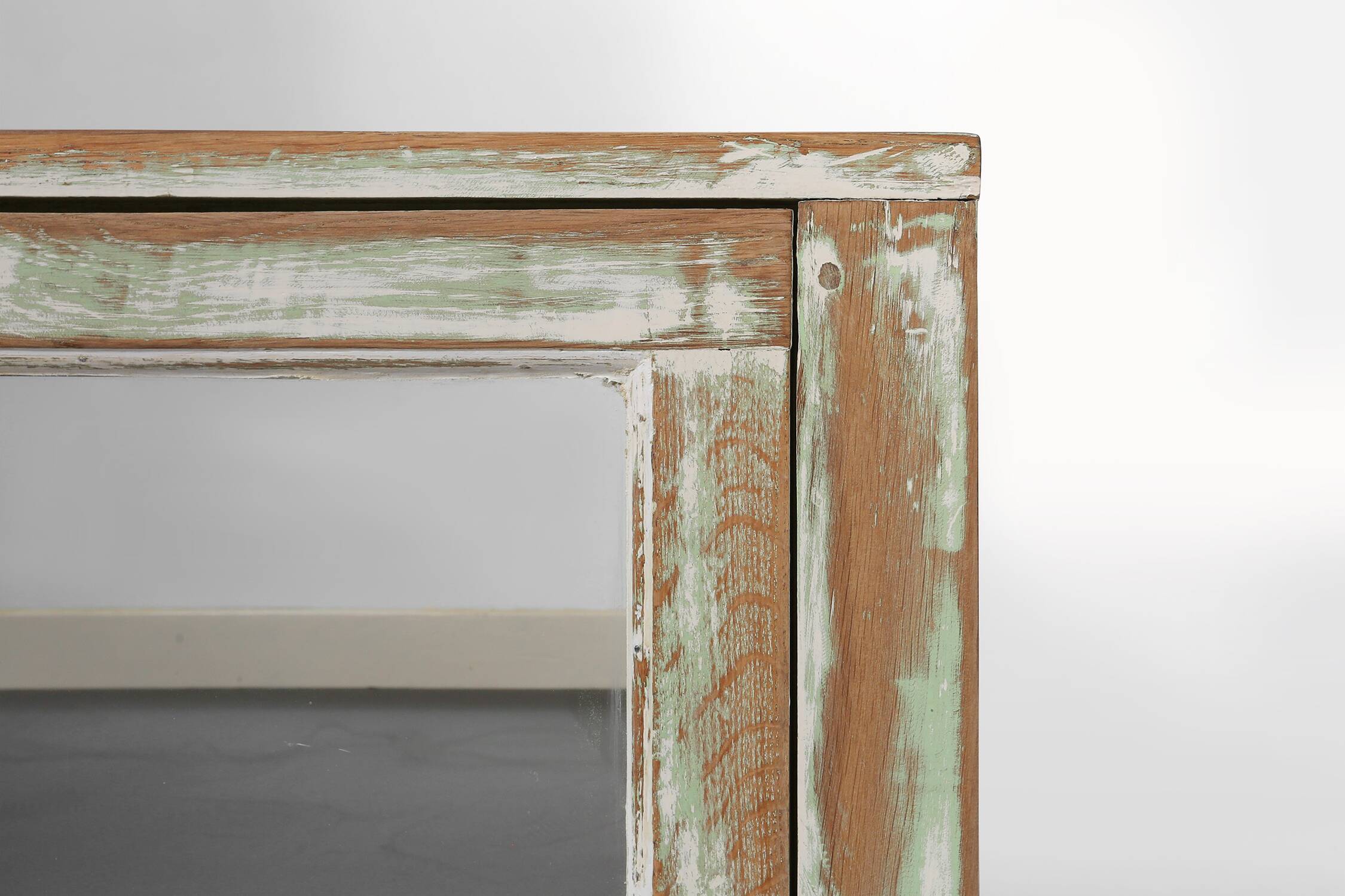 Beautiful patinated large rustic oak display case, France ca. 1900