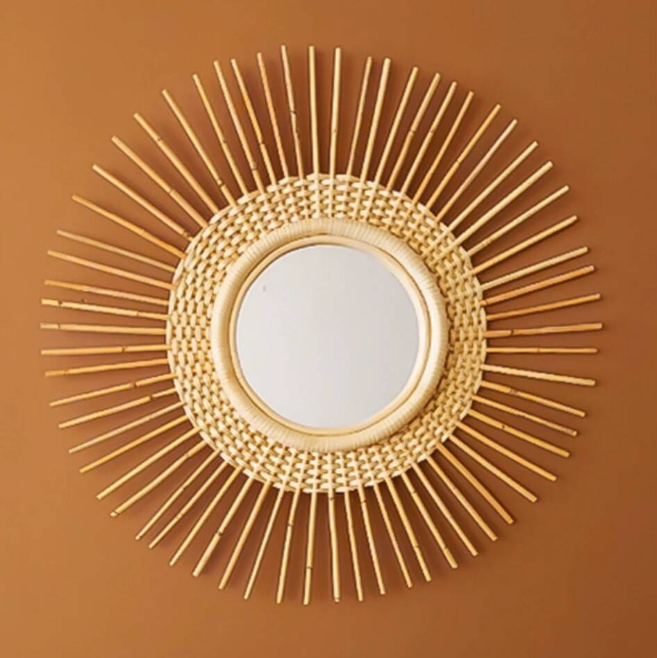 Bright - Rattan Sun Wall Mirror