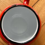 Red enamel teapot