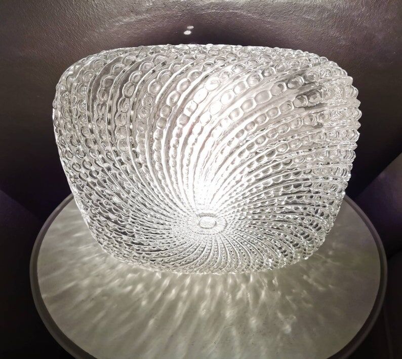 Square glass ceiling lamp, 1970