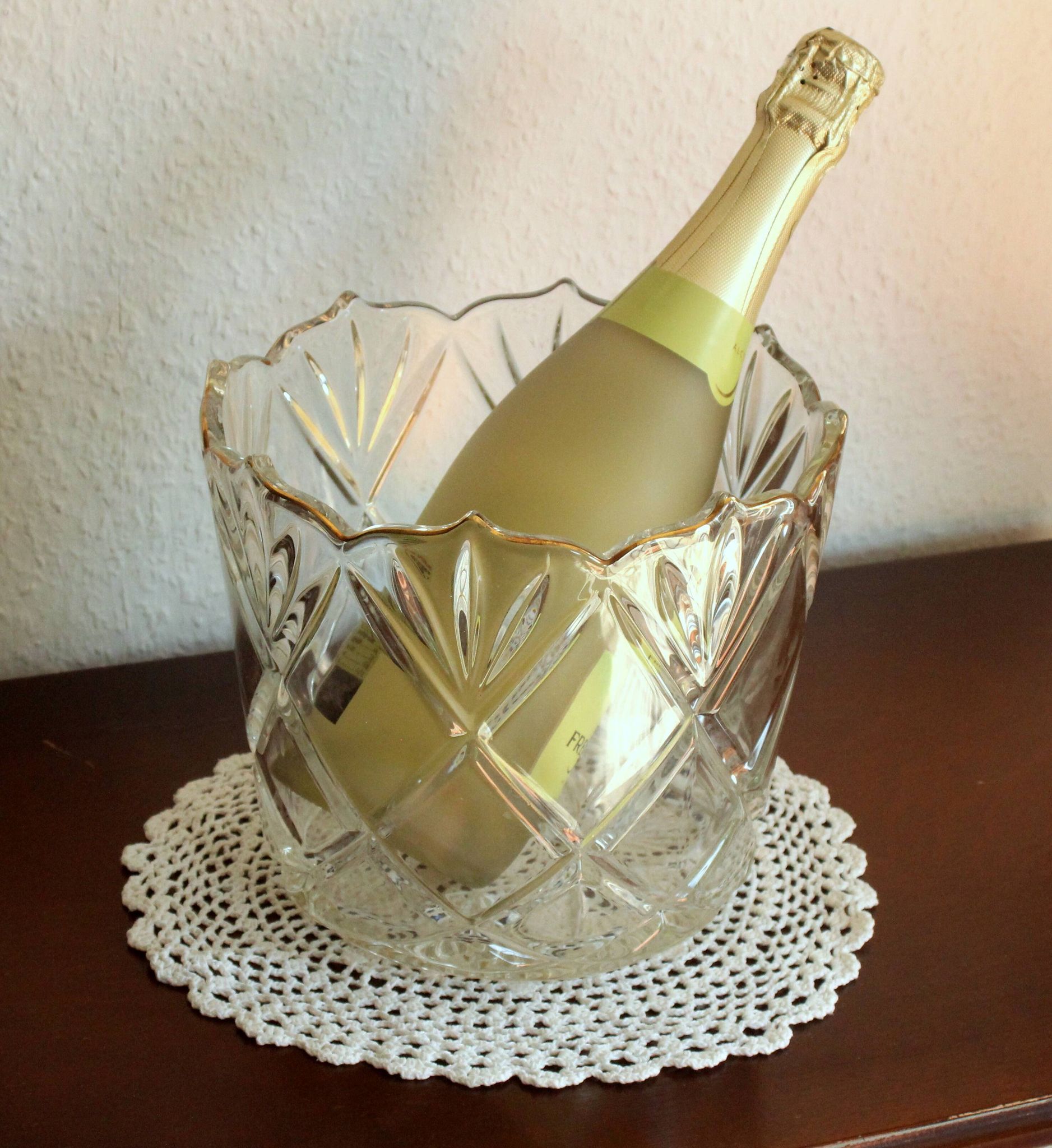 Ice bucket from the 1930s - made of heavy lead crystal glass