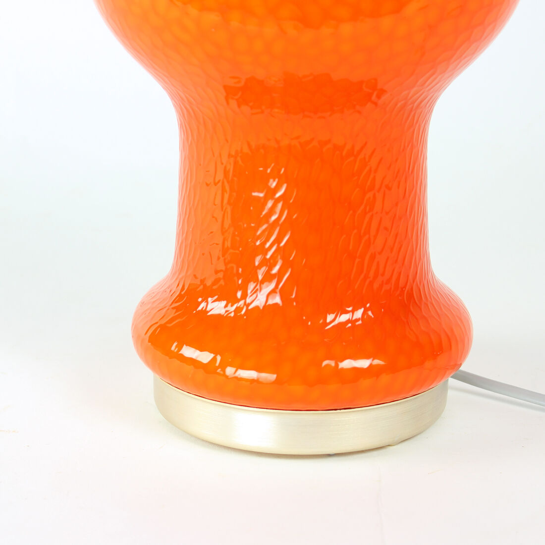 Lampe de table mid century en verre opalin orange par Stefan Tabery, Opp Jihlava, 1960s