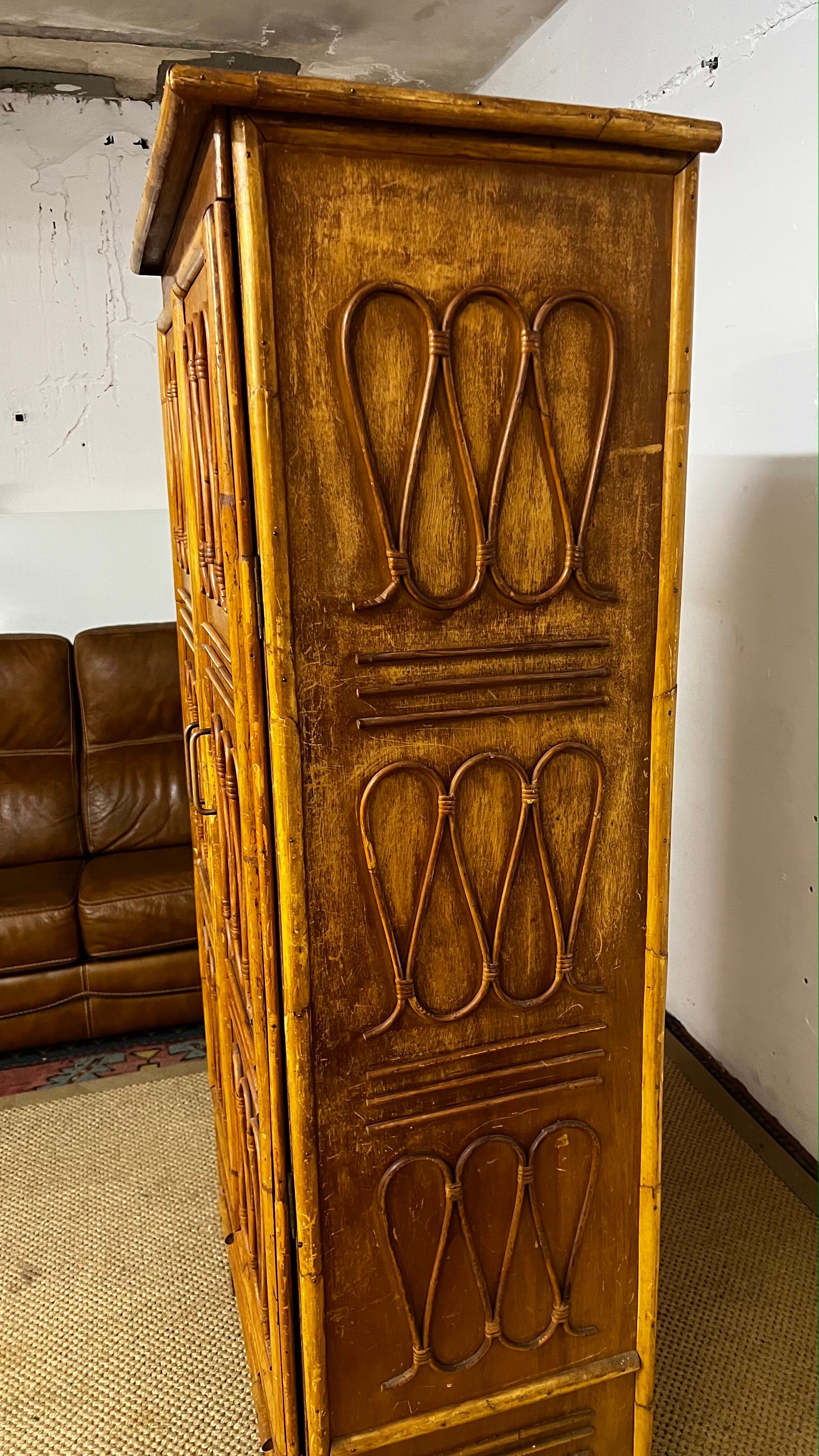 Parisian bamboo and rattan wardrobe