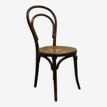 Chaise bistrot Ungvar Ungarn 1900 cannage brun foncé