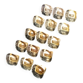 Pressed glass furniture knobs (set of 15)