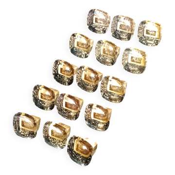 Pressed glass furniture knobs (set of 15)