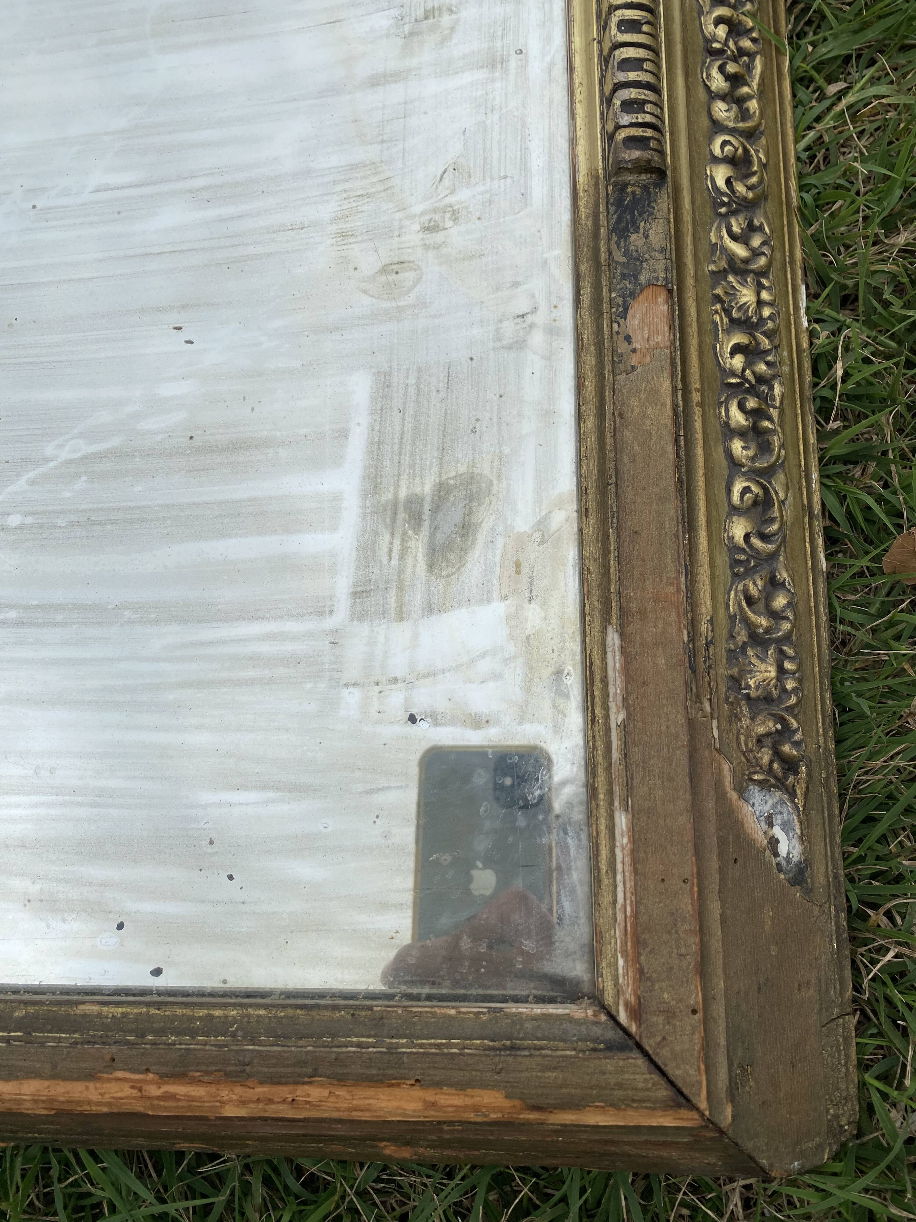 Golden mirror XIXth, 186x106 cm