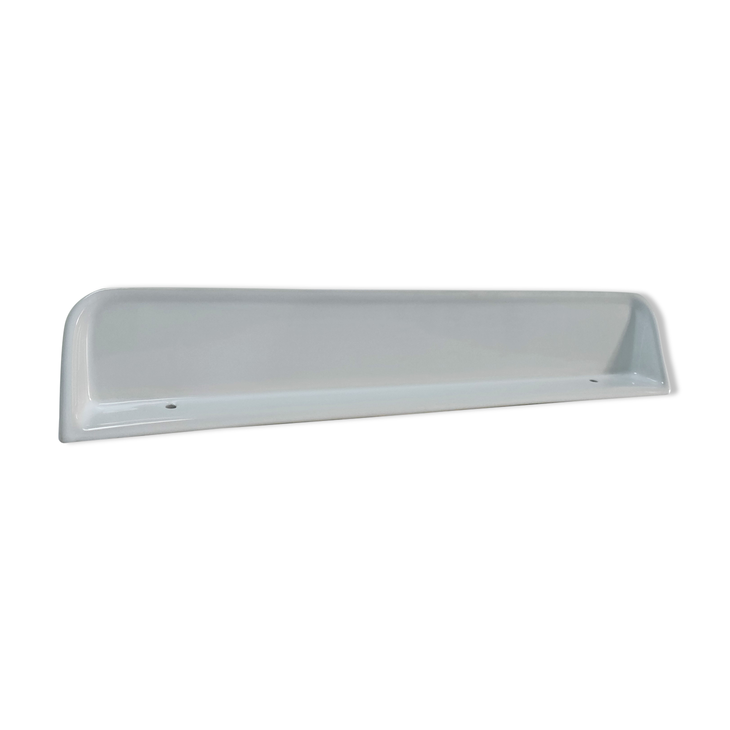 Vintage white glazed ceramic wall shelf