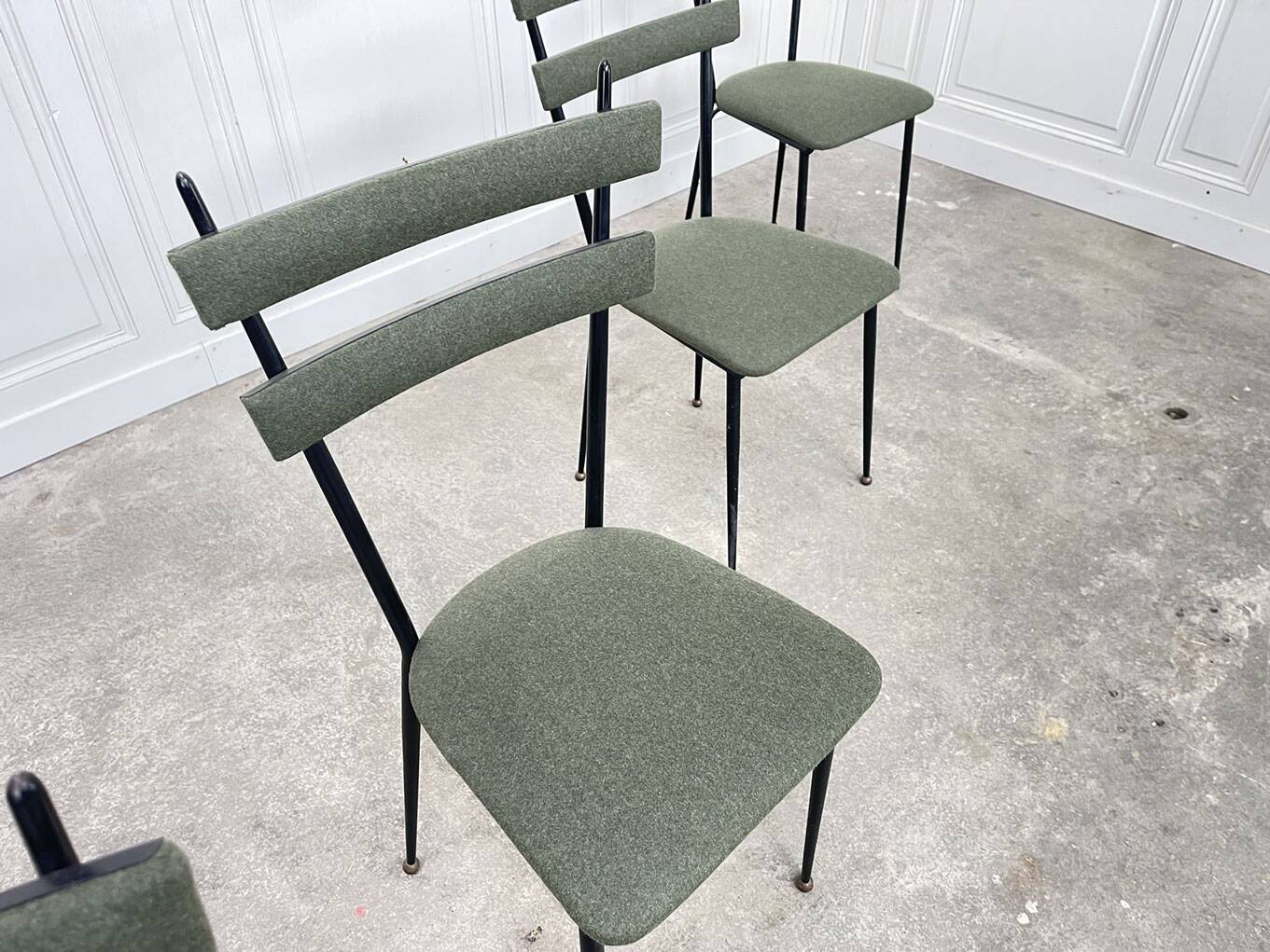 4 Italian chairs with Tweed, 1960s