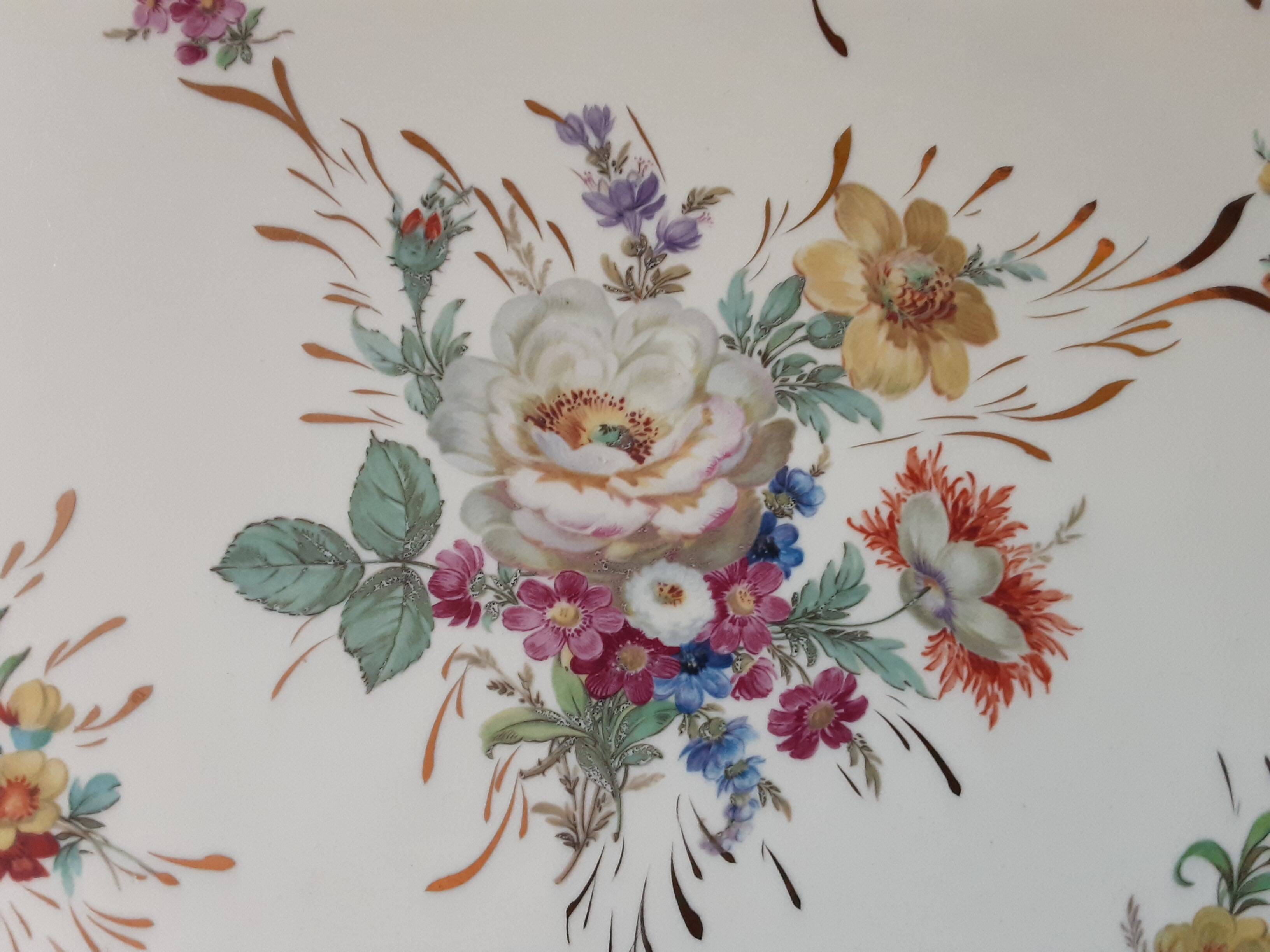 Large porcelain dish Limoges Email