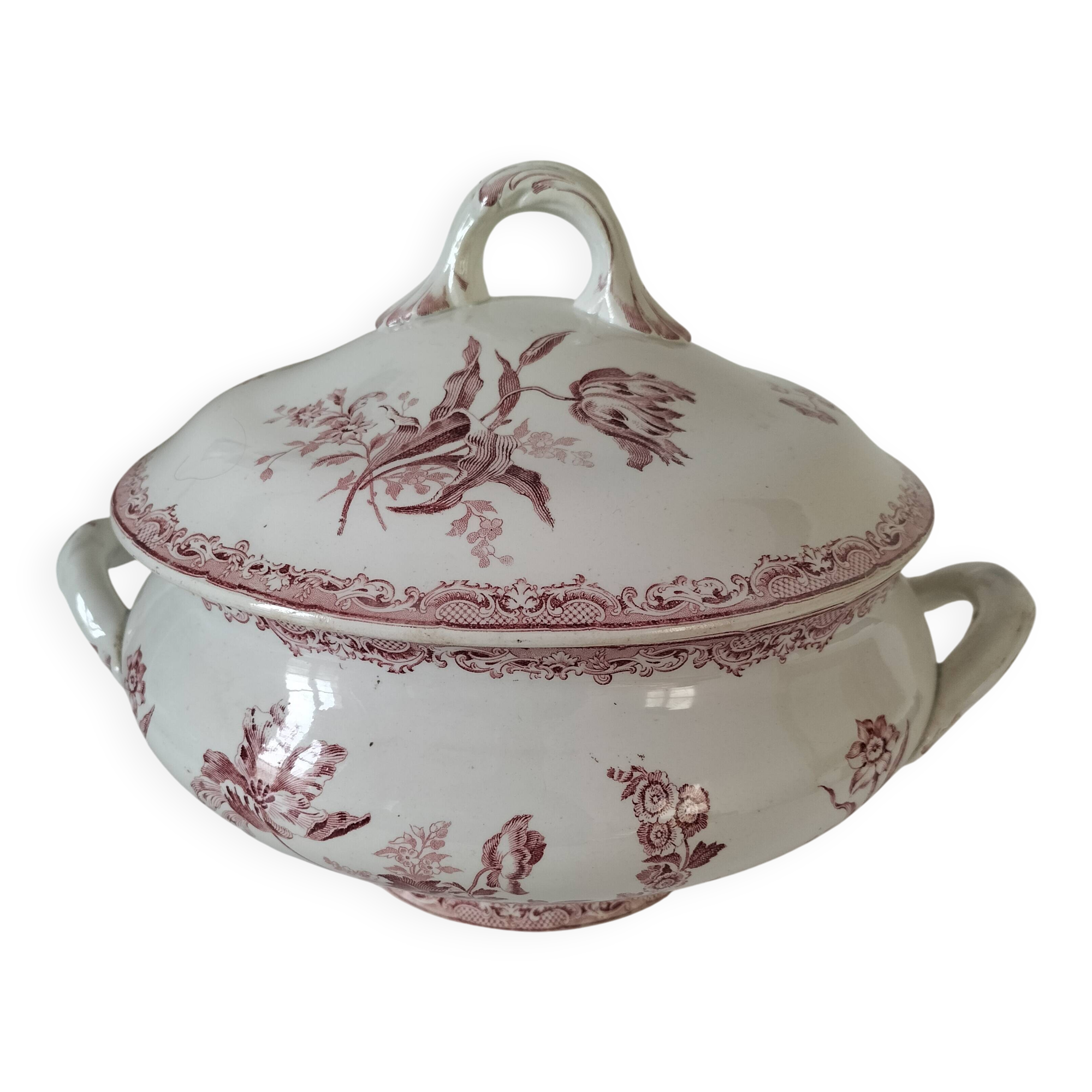 Ironstone soup tureen Sarreguemines Fontanges model (circa 1880–1900),