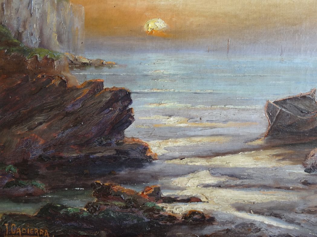 Marine, oil painting on canvas by Louis CADIERRA, 60 x 47 cm