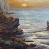 Marine, oil painting on canvas by Louis CADIERRA, 60 x 47 cm