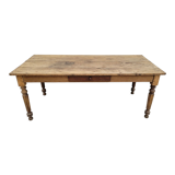Rustic farmhouse table in solid oak Louis Philippe style -1m84