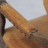 Set of Two Antique Leather Armchairs