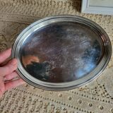Small oval dish in silver-plated metal