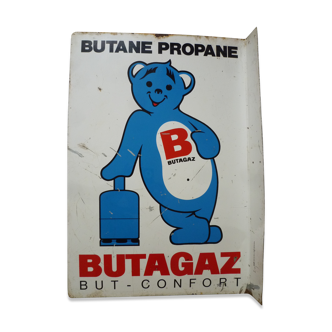 Plaque publicitaire Butagaz en tôle