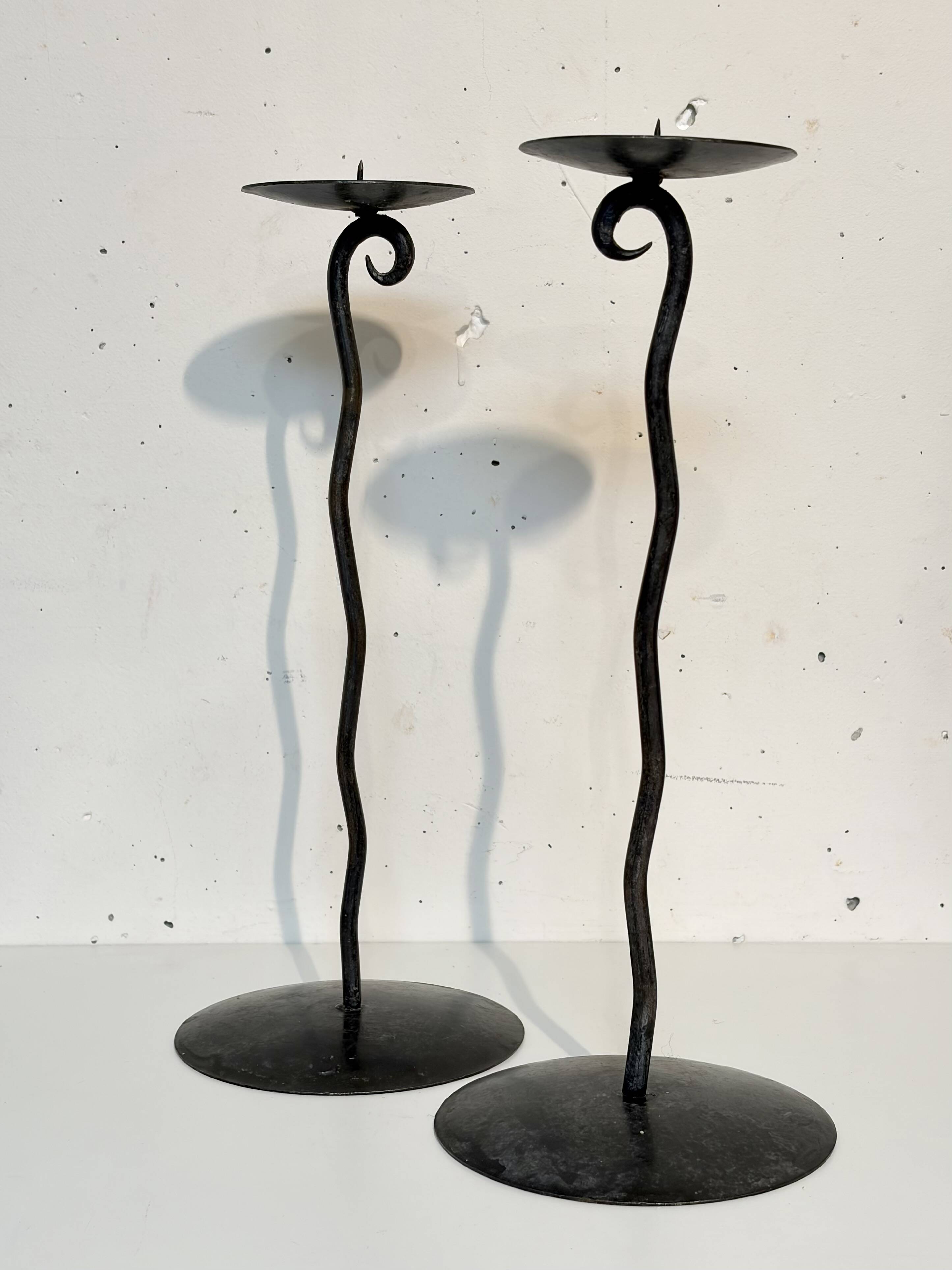 Paire de bougeoirs, Art populaire, 1950