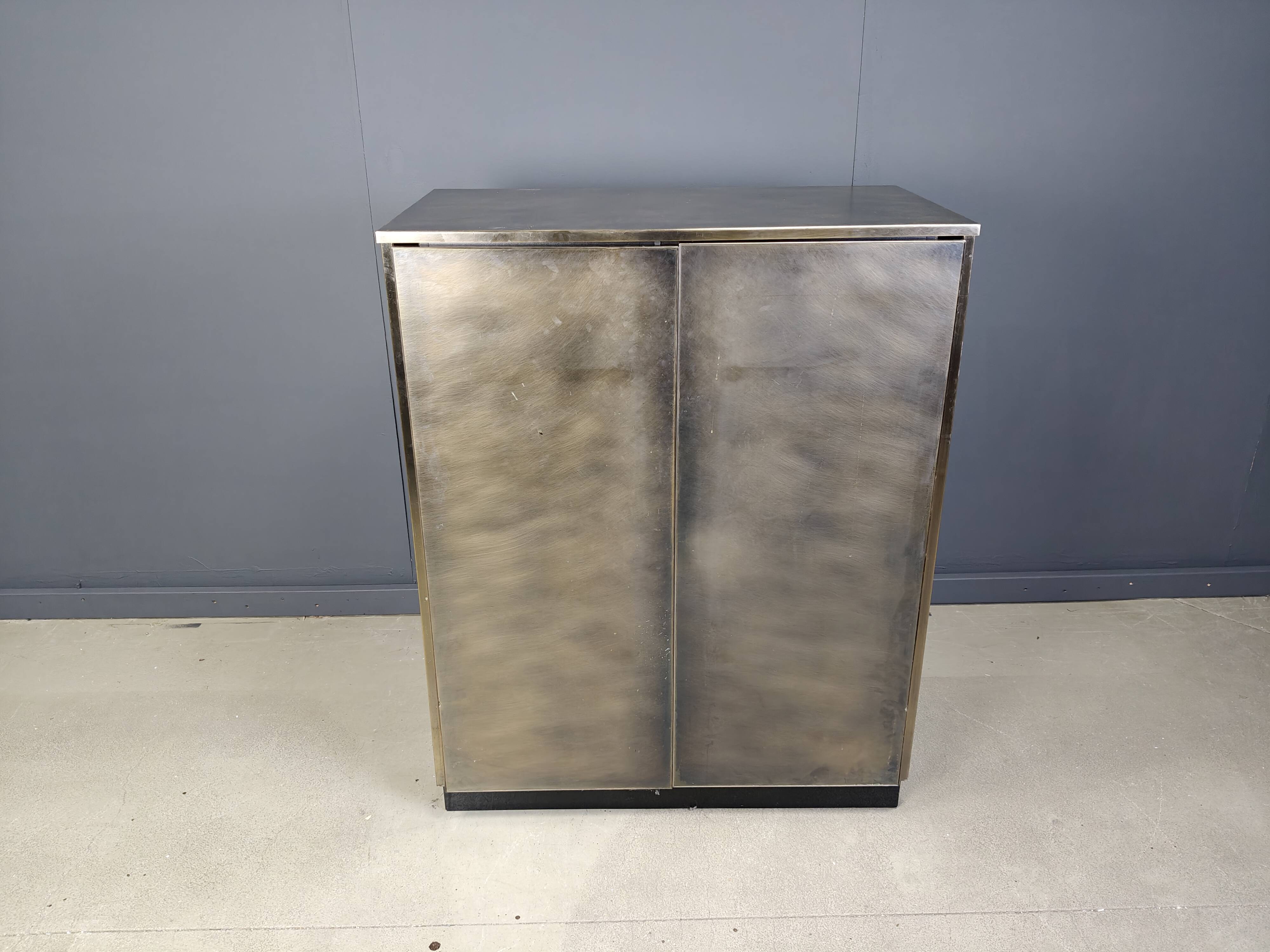 Vintage brass bar cabinet by belgochrom, 1980s