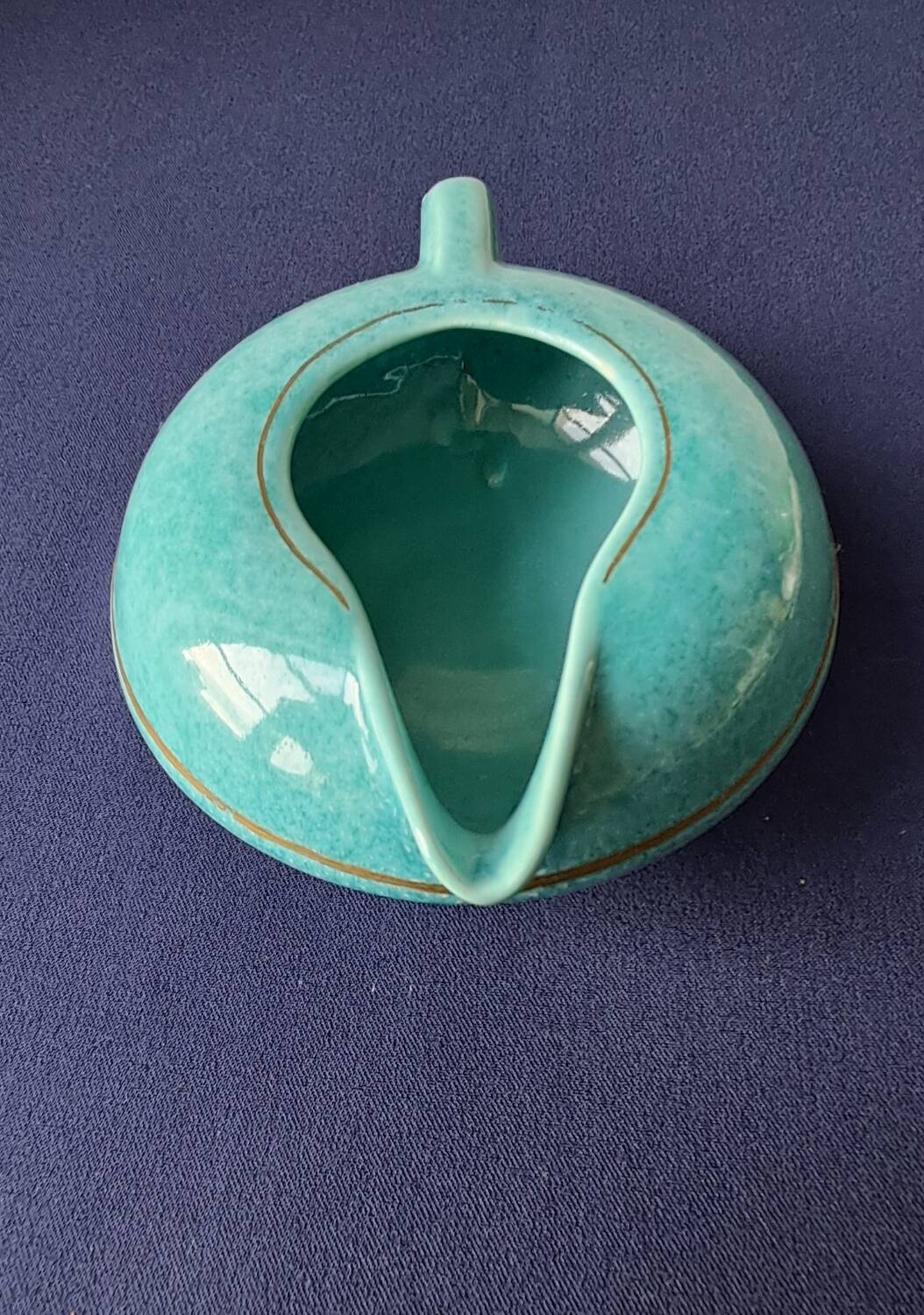 Earthenware milk jug signed Molin, Charolles. 1970s.