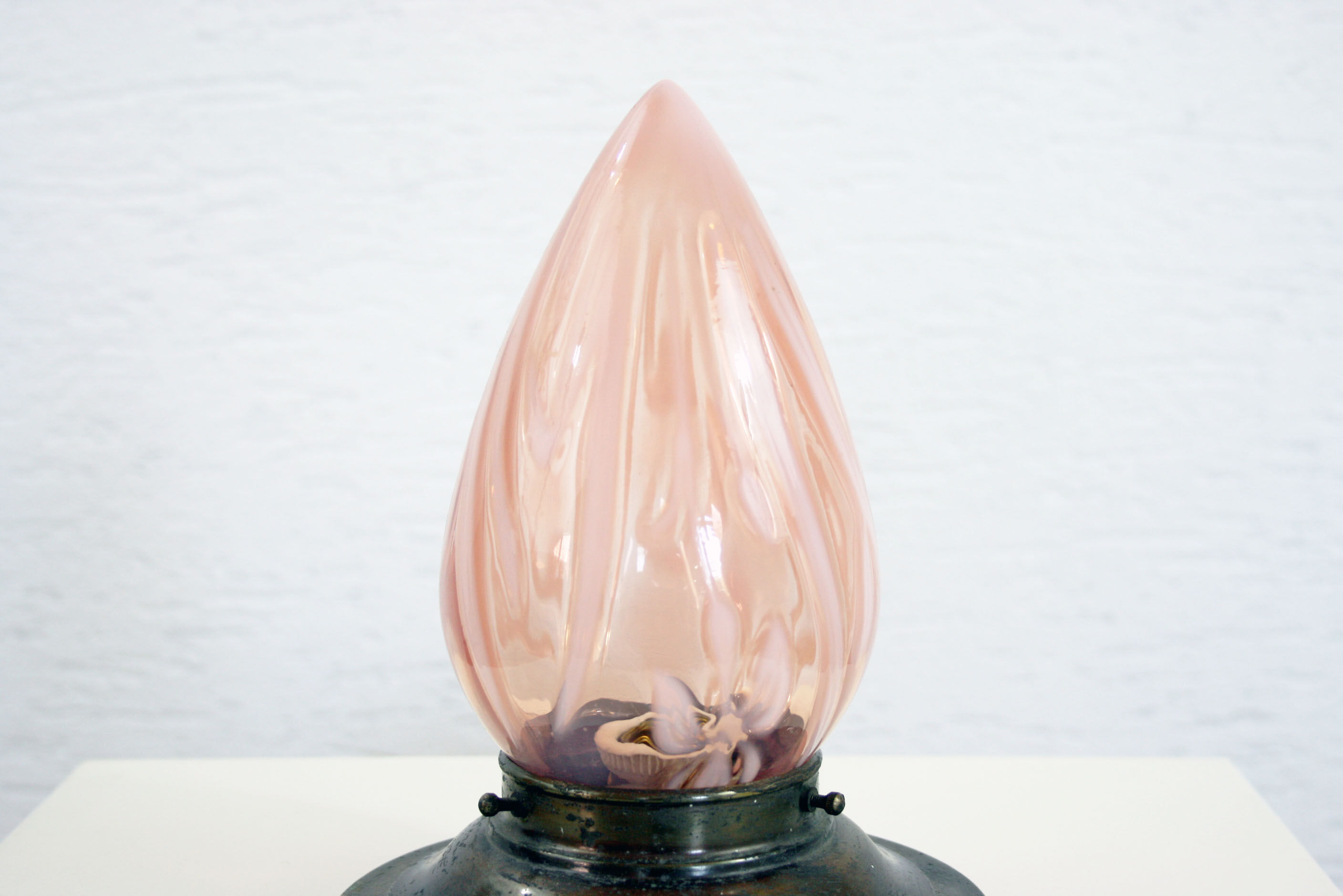 Glass and brass ceiling lamp 50s