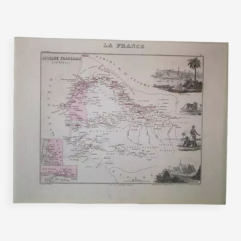 Carte ancienne de L'Afrique française, Sénégal 1861