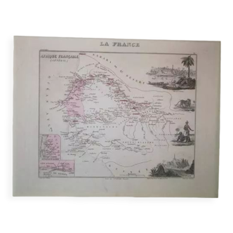 Carte ancienne de L'Afrique française, Sénégal 1861