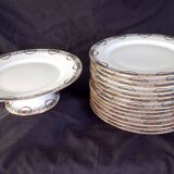 Limoges porcelain dessert service for 12 people, Jean Boyer and Nardon Lafarge (1920 - 1934)