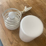 Vintage glass and metal lamp