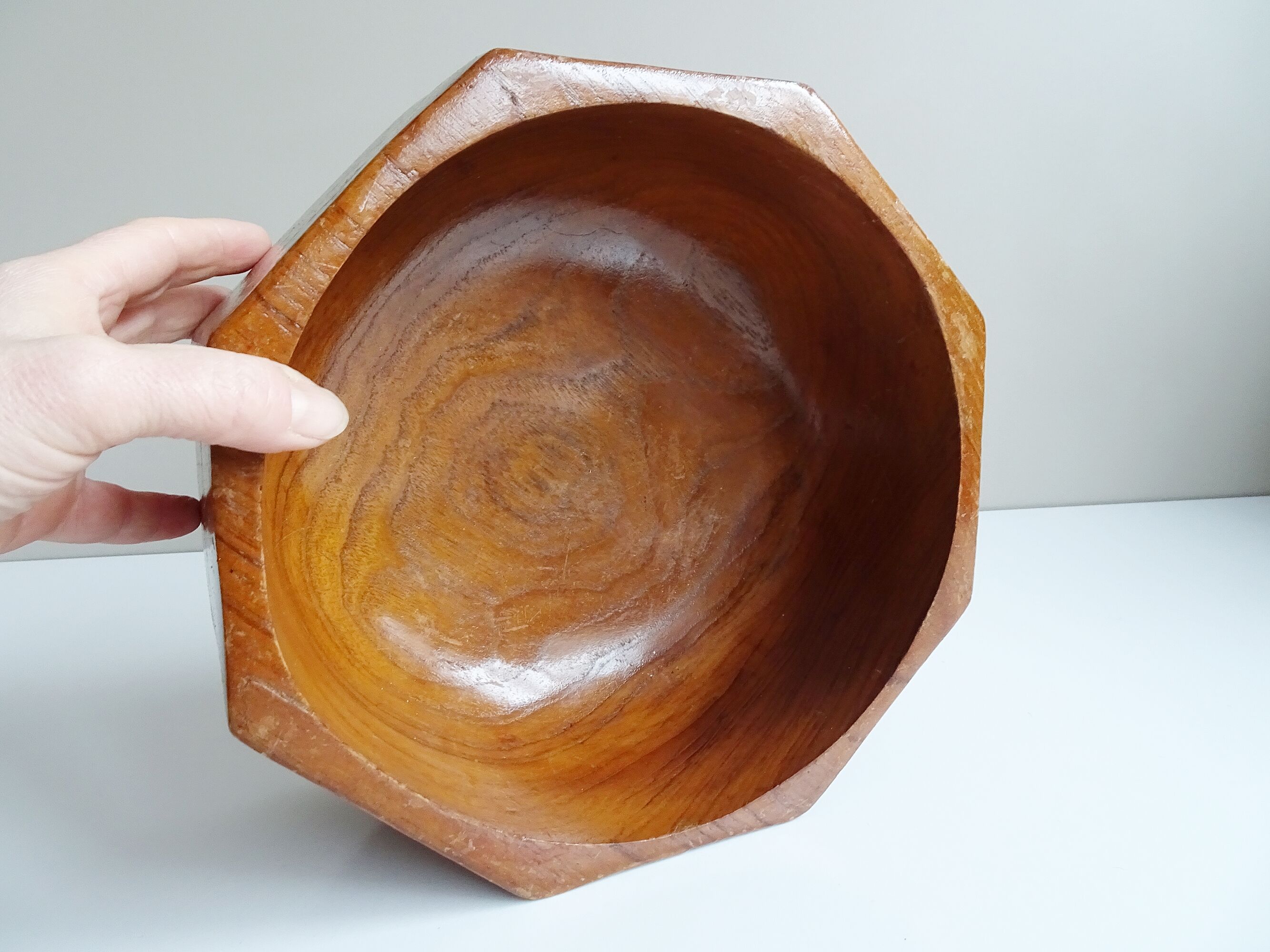 Teak bowl, octagonal, 1960s