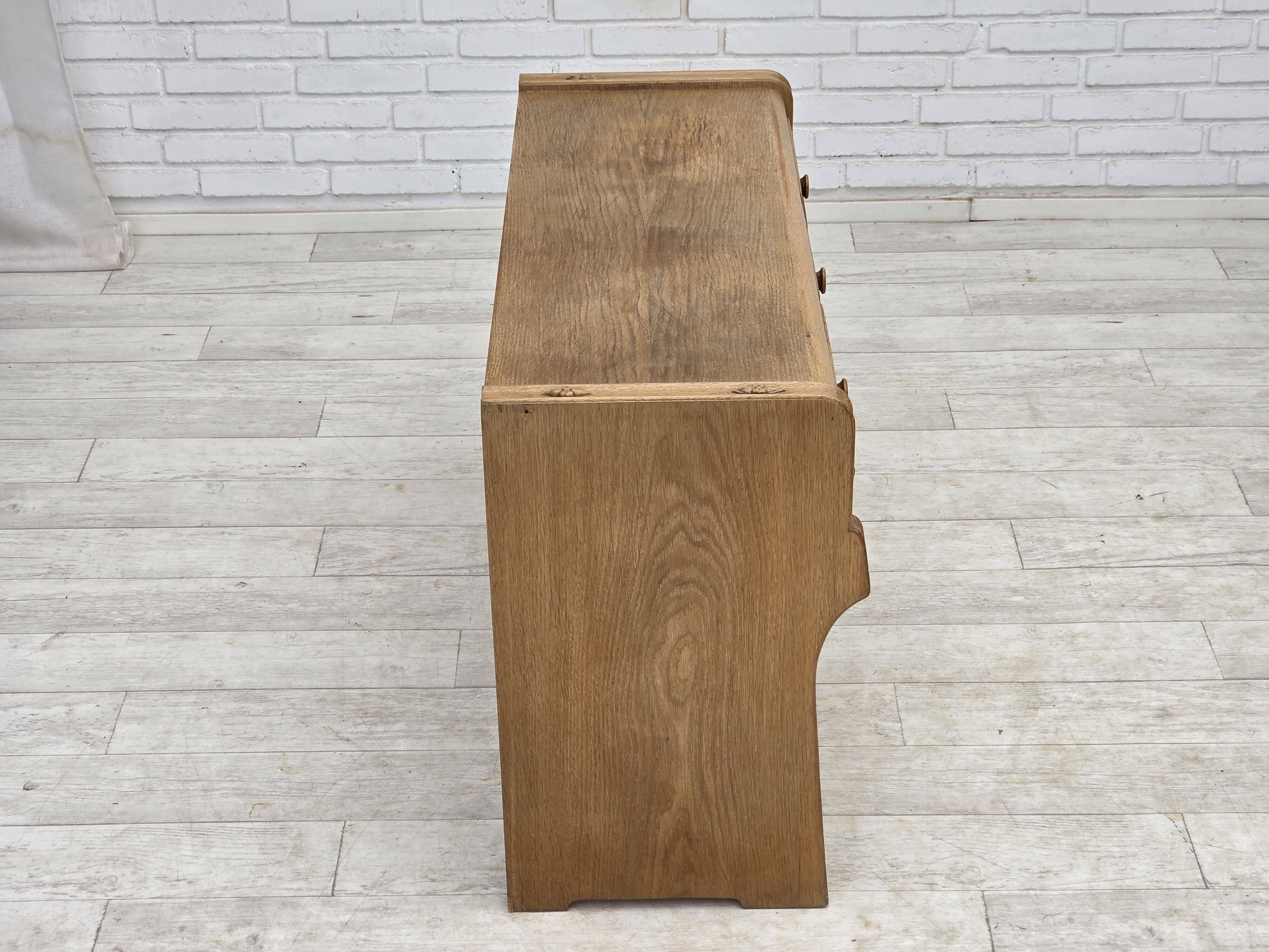 1970s, Danish chest of drawers, oak wood, original good condition.