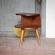Vintage wooden bedside table, wooden bedside table with compass legs