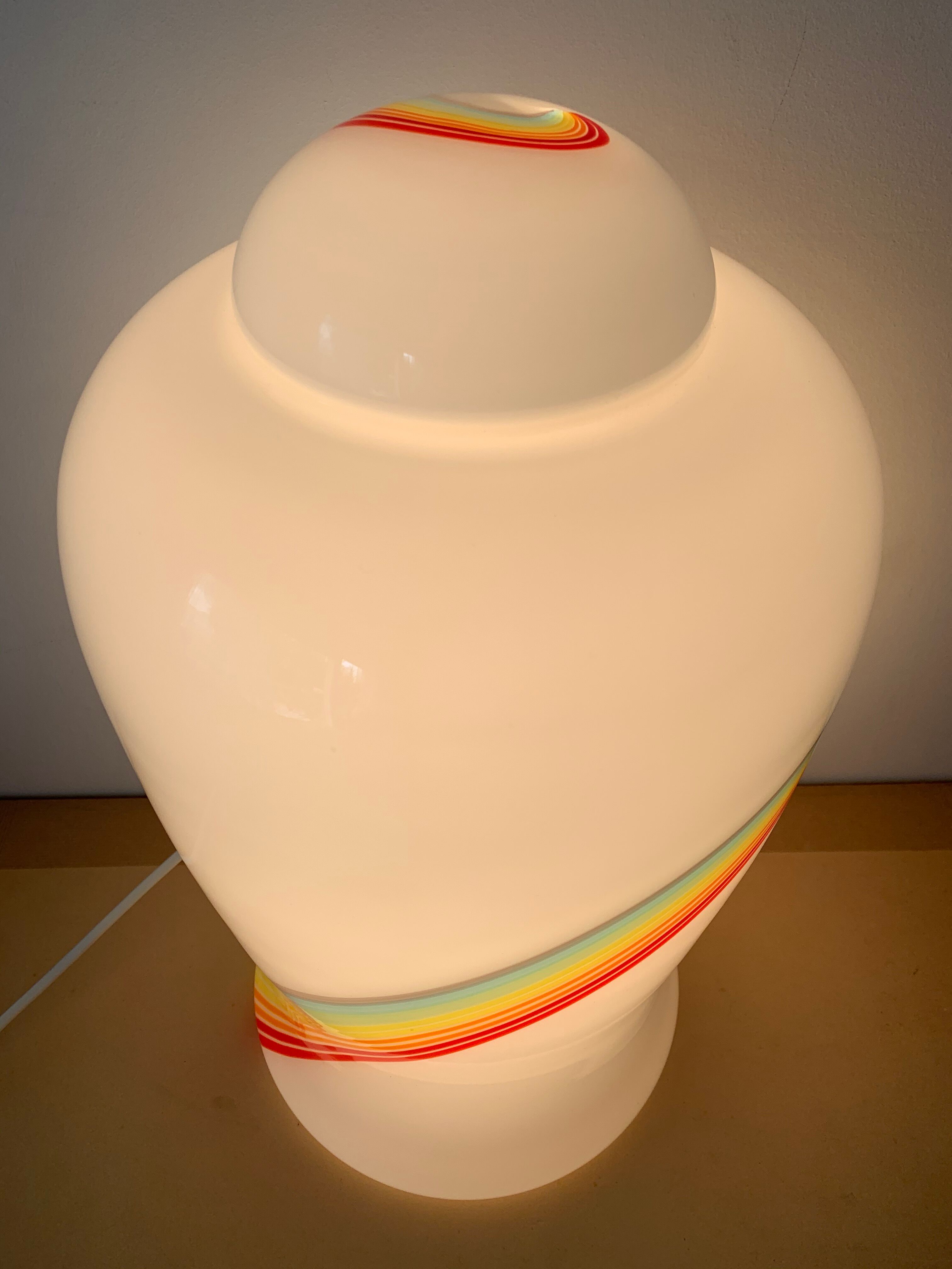 Lampe en verre Vetri Murano rainbow arc en ciel 1970