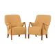 Scandinavian mid century lounge chairs in teak and wool, set of 2, 1960s