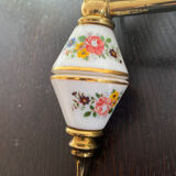 Pair of brass and opaline sconces