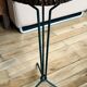 Brutalist stool design in wood and iron 70s
