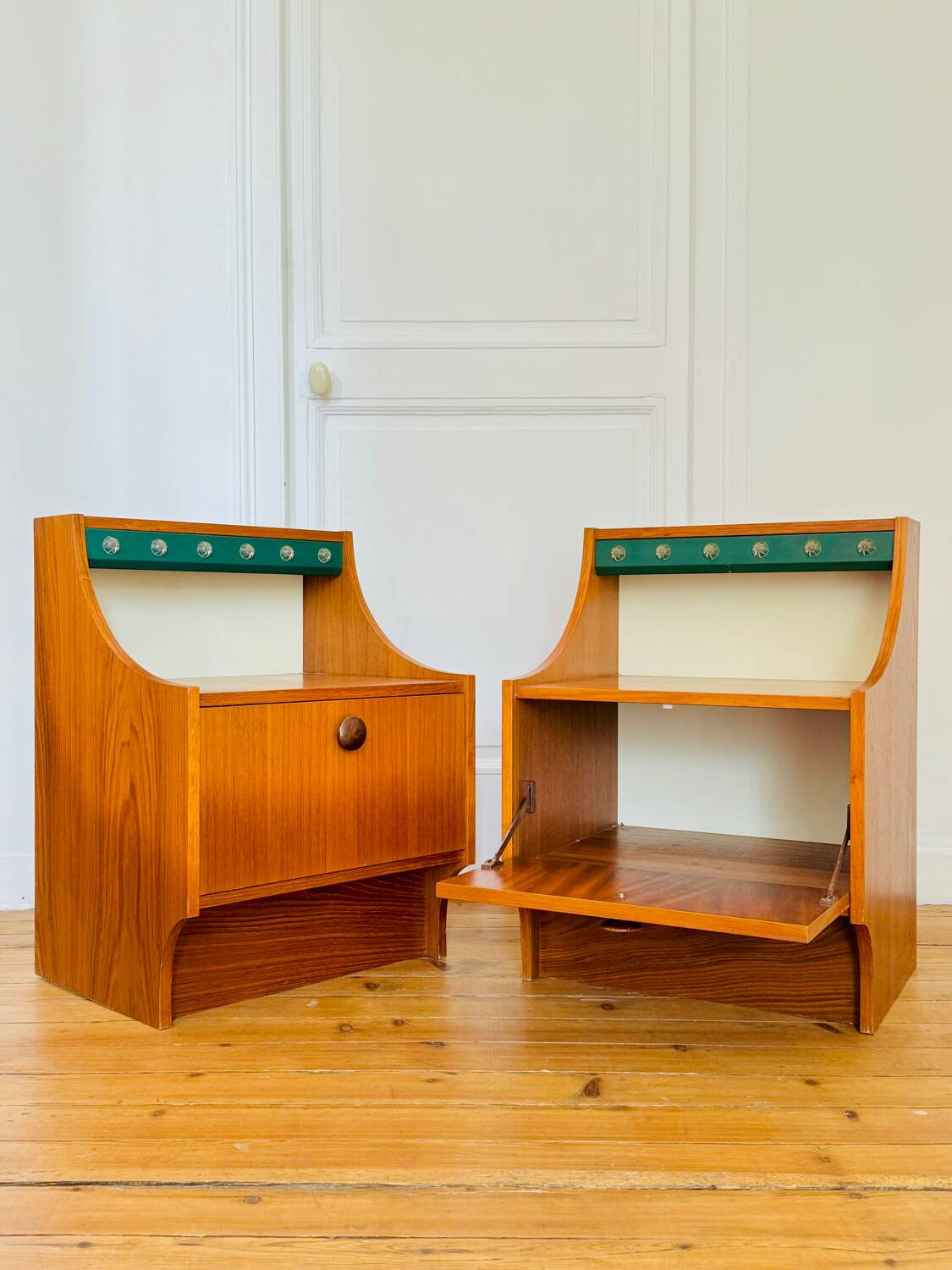 Pair of vintage Scandinavian design bedside tables