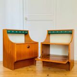Pair of vintage Scandinavian design bedside tables