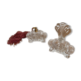 Vintage perfume bottle and spray.