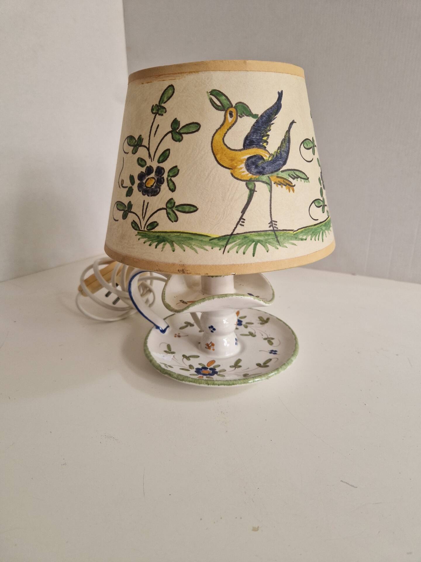 Petite Lampe En Faience Martres Tolosane Signé Matet
