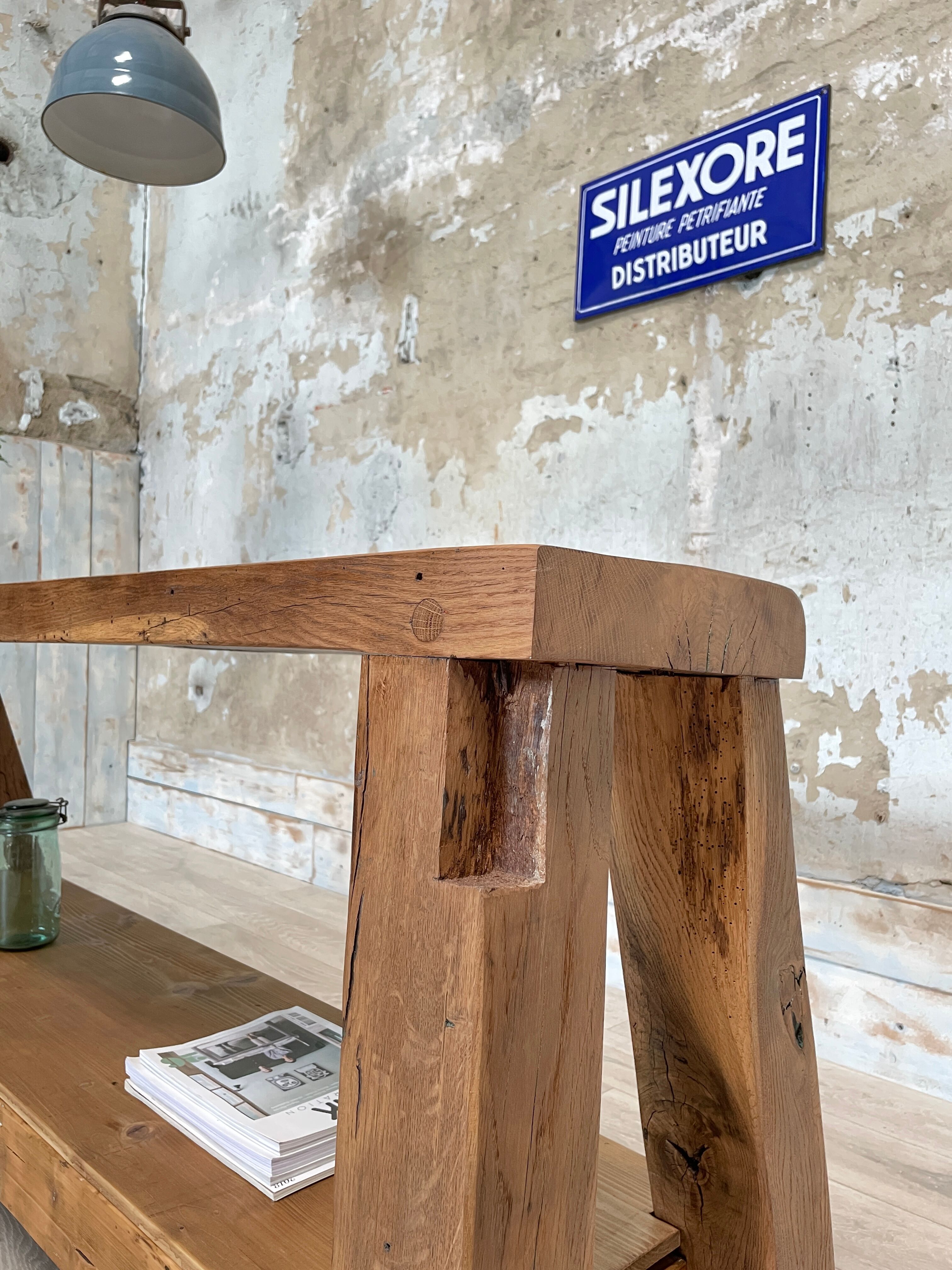 Workshop workbench in solid oak