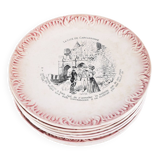 Set of 8 old talking plates - Digoin