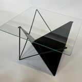 Vintage coffee table steel wire  eclectic 80s design