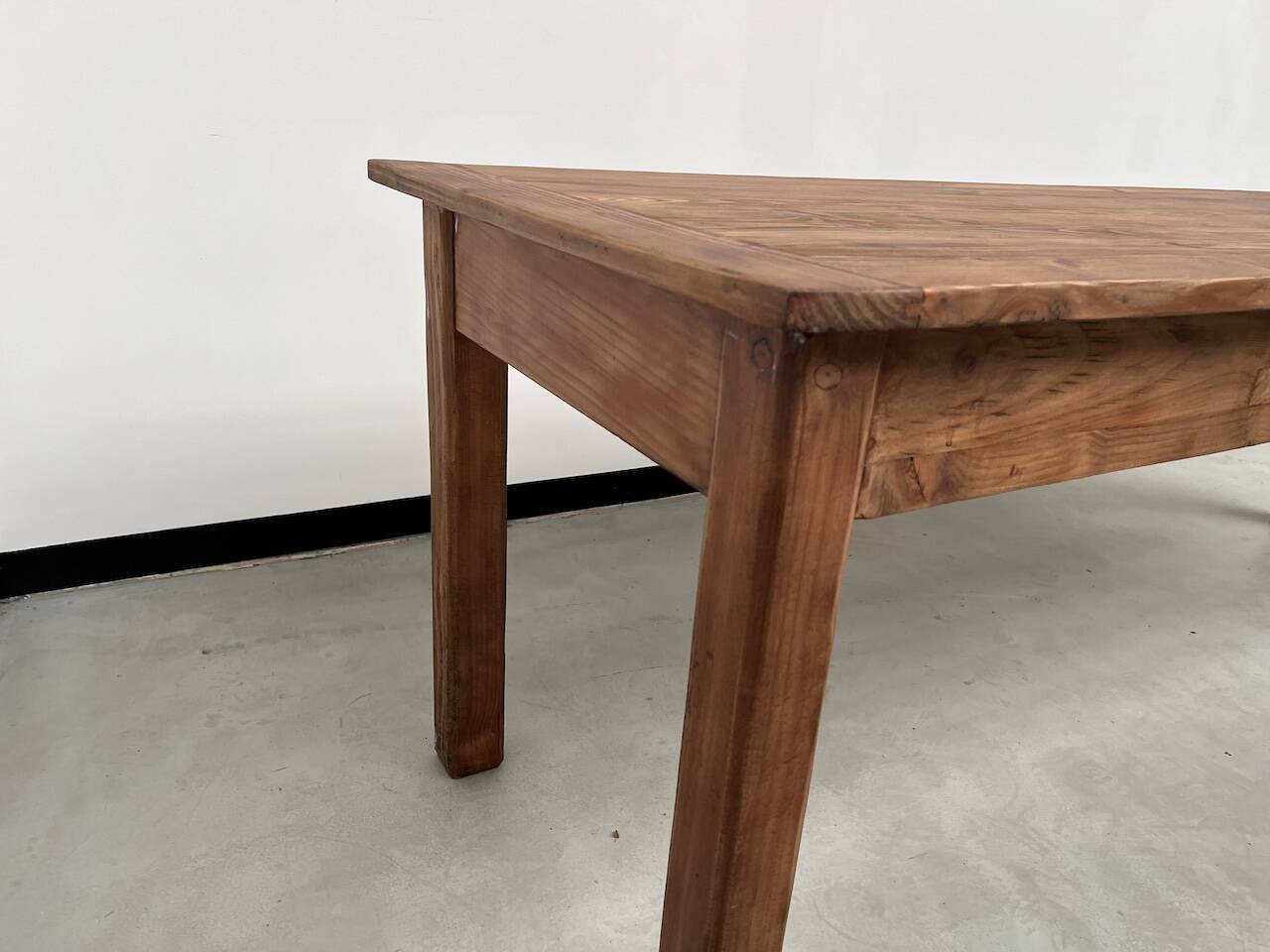 Table de ferme en pin 223 cm, années 70