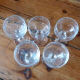 Ensemble de 5 verres à liqueur anciens