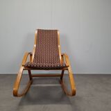 1930s Art Deco Czechoslovak Bentwood Rocking Chair with Original Upholstery