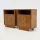 Set of two vintage Art Deco bedside tables with burl wood