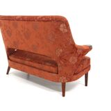 Scandinavian 2-seater sofa in fabric and beech, Sweden, 1940
